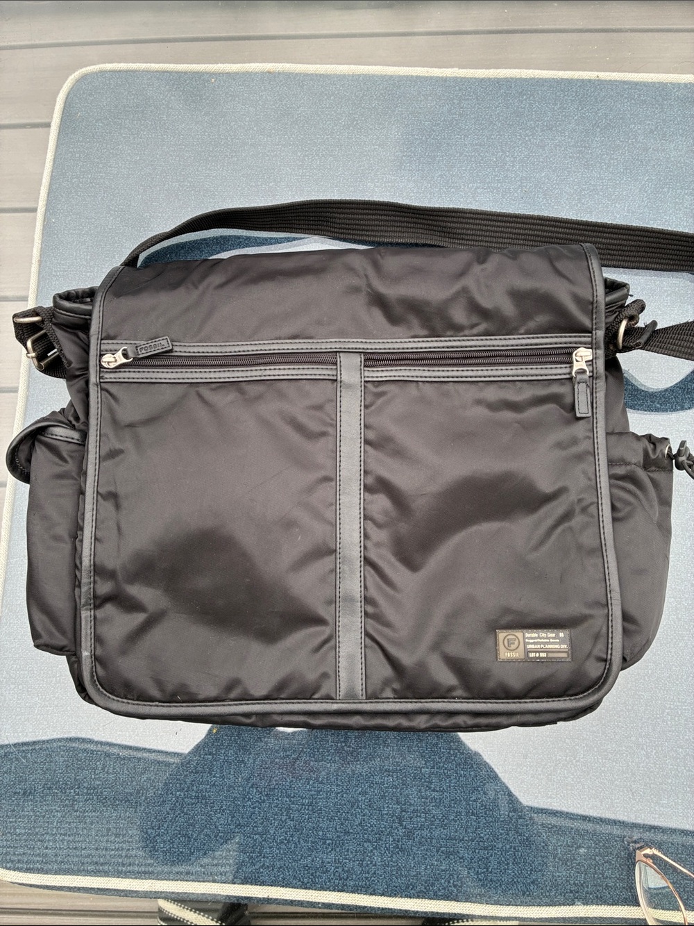 Fossil durable city gear Men's Black Nylon Messenger Bag - Unbranded